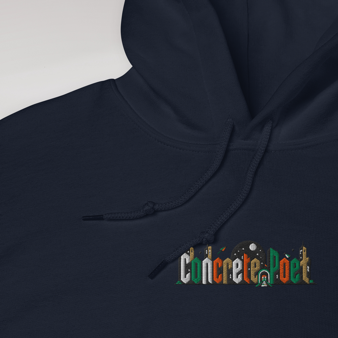 Concrete Poet Hoodie Retro (M) – Farbe Navy – Ansicht 3