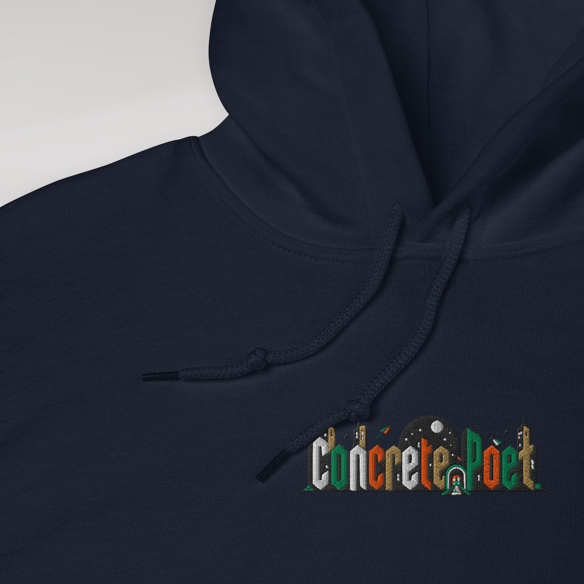 Concrete Poet Hoodie Retro (M) – Farbe Navy – Ansicht 3
