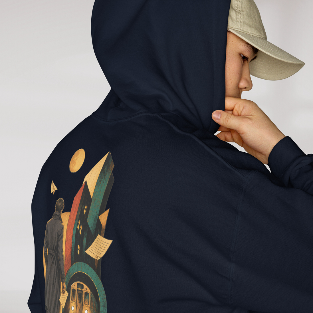 Concrete Poet Hoodie Retro (M) – Farbe Navy – Ansicht 4