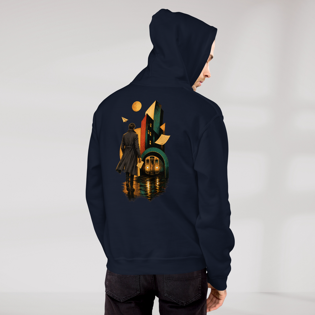 Concrete Poet Hoodie Retro (M) – Farbe Navy – Ansicht 6