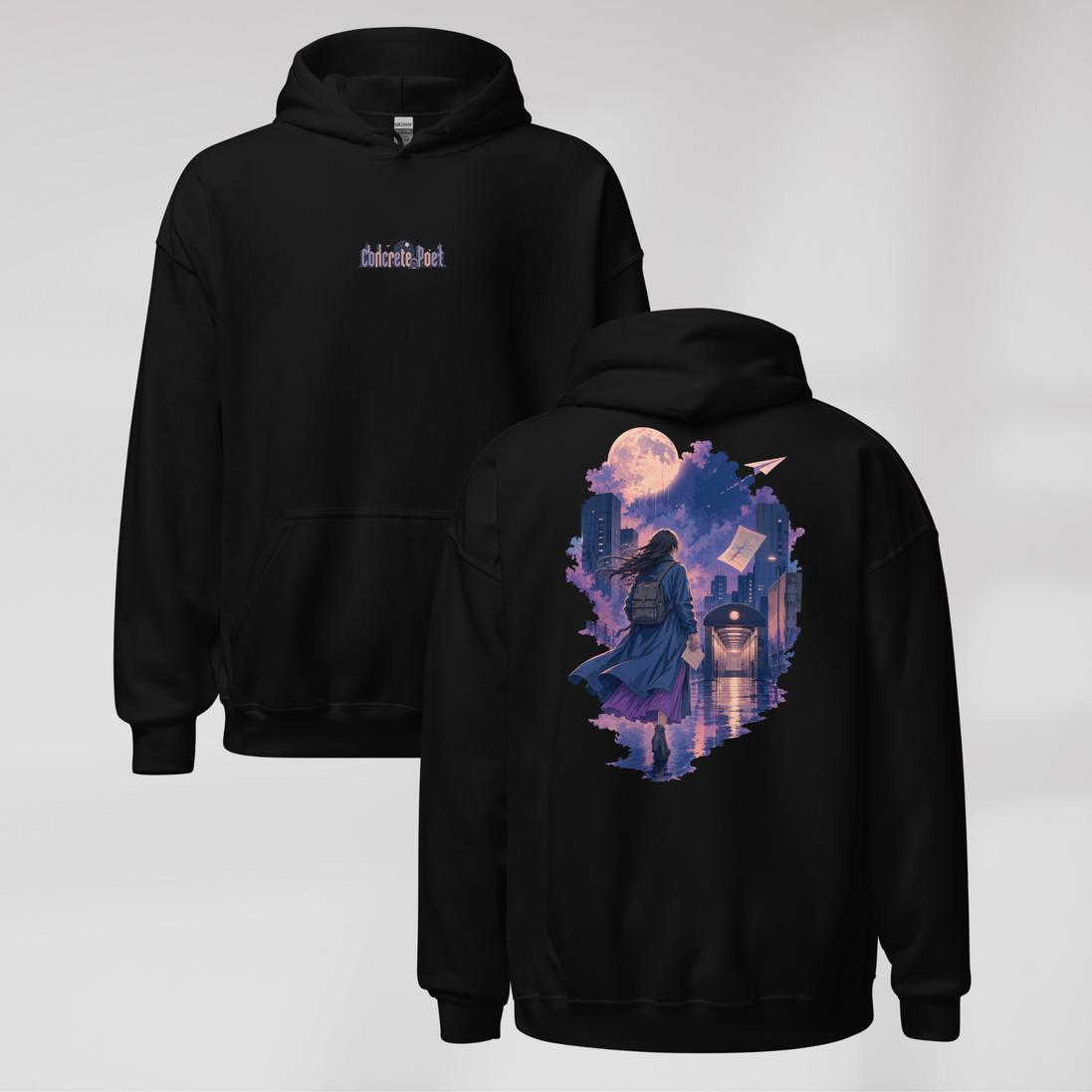 Concrete Poet Hoodie Soft – Farbe Schwarz – Ansicht 1
