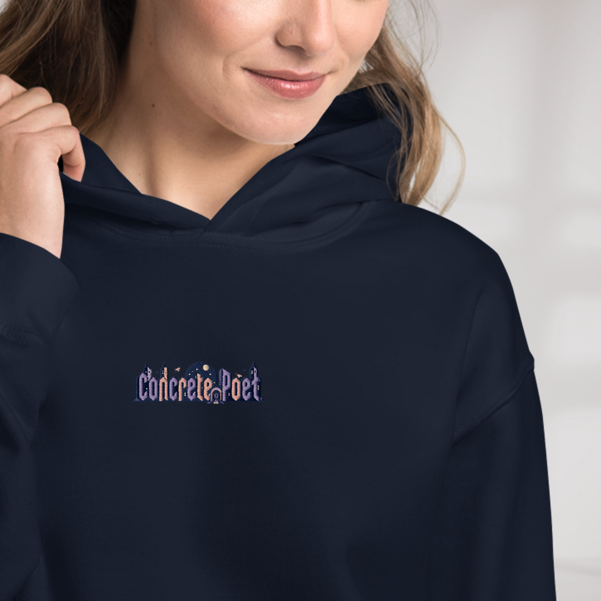 Concrete Poet Hoodie Soft – Farbe Navy – Ansicht 3