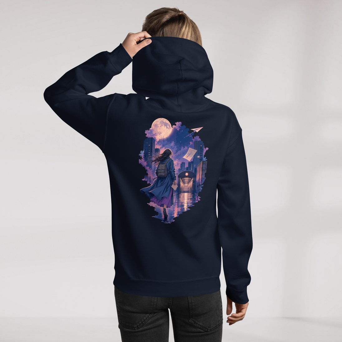Concrete Poet Hoodie Soft – Farbe Navy – Ansicht 7