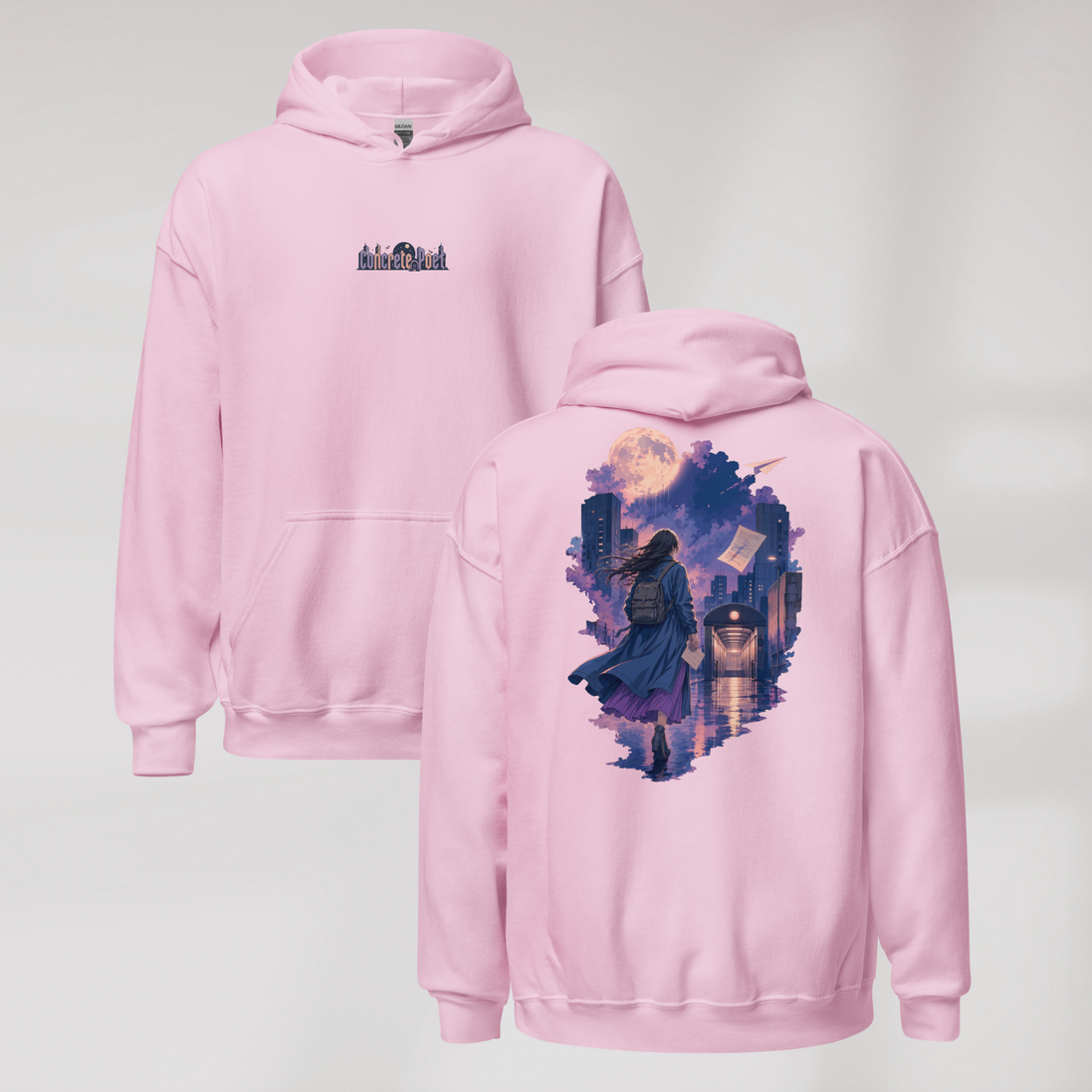 Concrete Poet Hoodie Soft – Farbe Pink – Ansicht 1