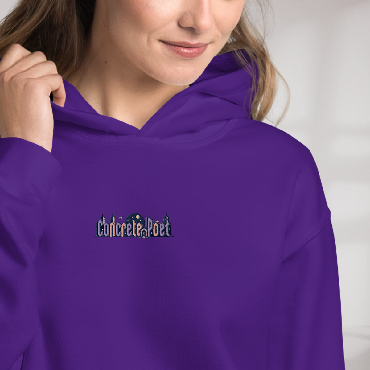Concrete Poet Hoodie Soft – Farbe Lila – Ansicht 3