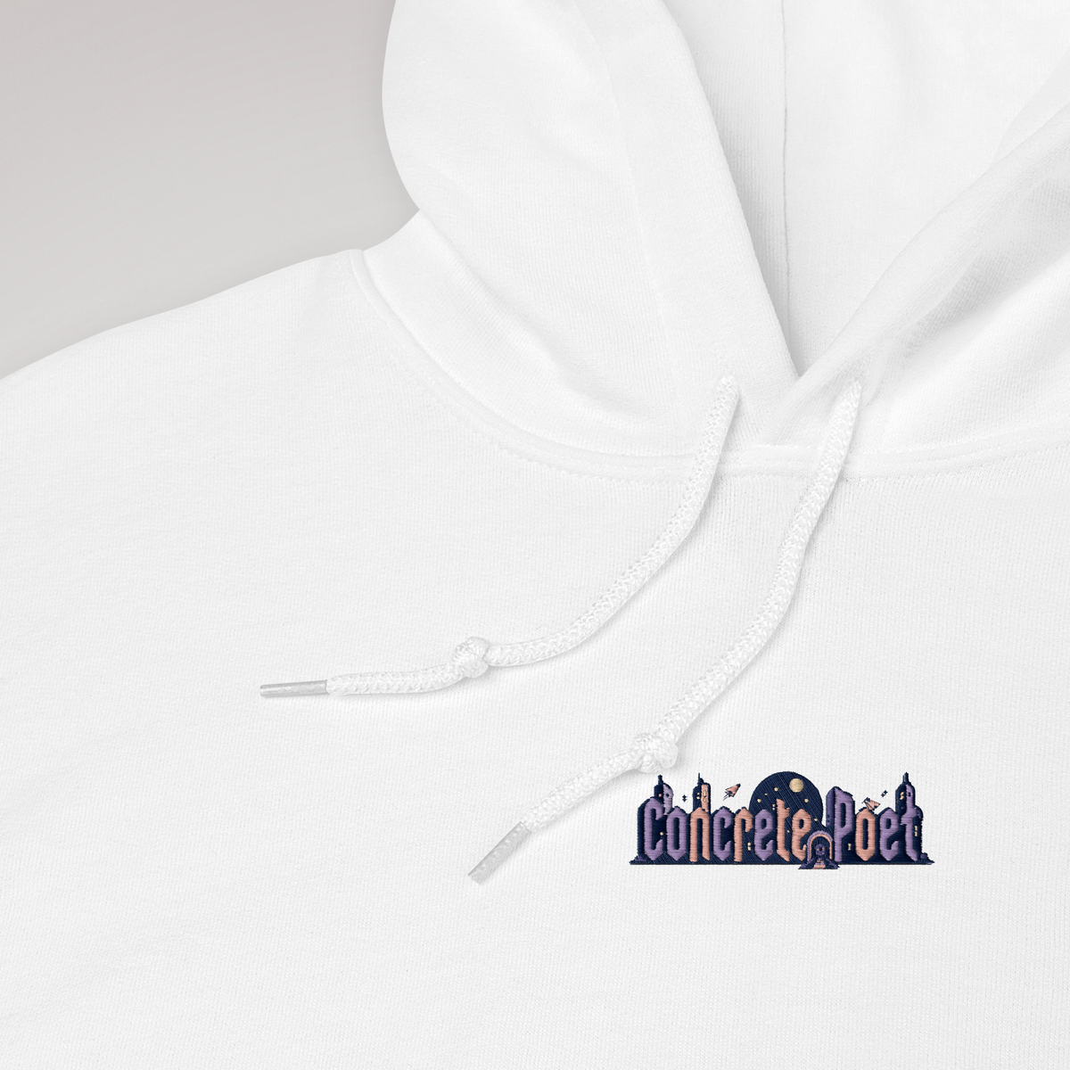 Concrete Poet Hoodie Soft – Farbe Weiß – Ansicht 2