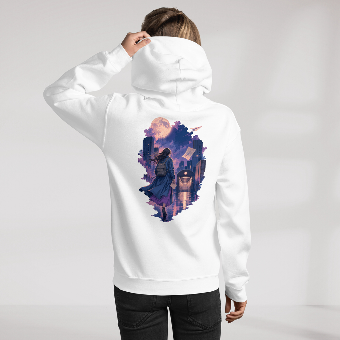 Concrete Poet Hoodie Soft – Farbe Weiß – Ansicht 7