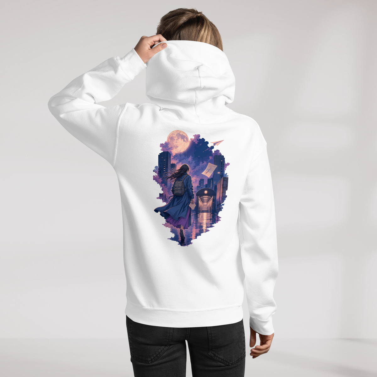 Concrete Poet Hoodie Soft – Farbe Weiß – Ansicht 7