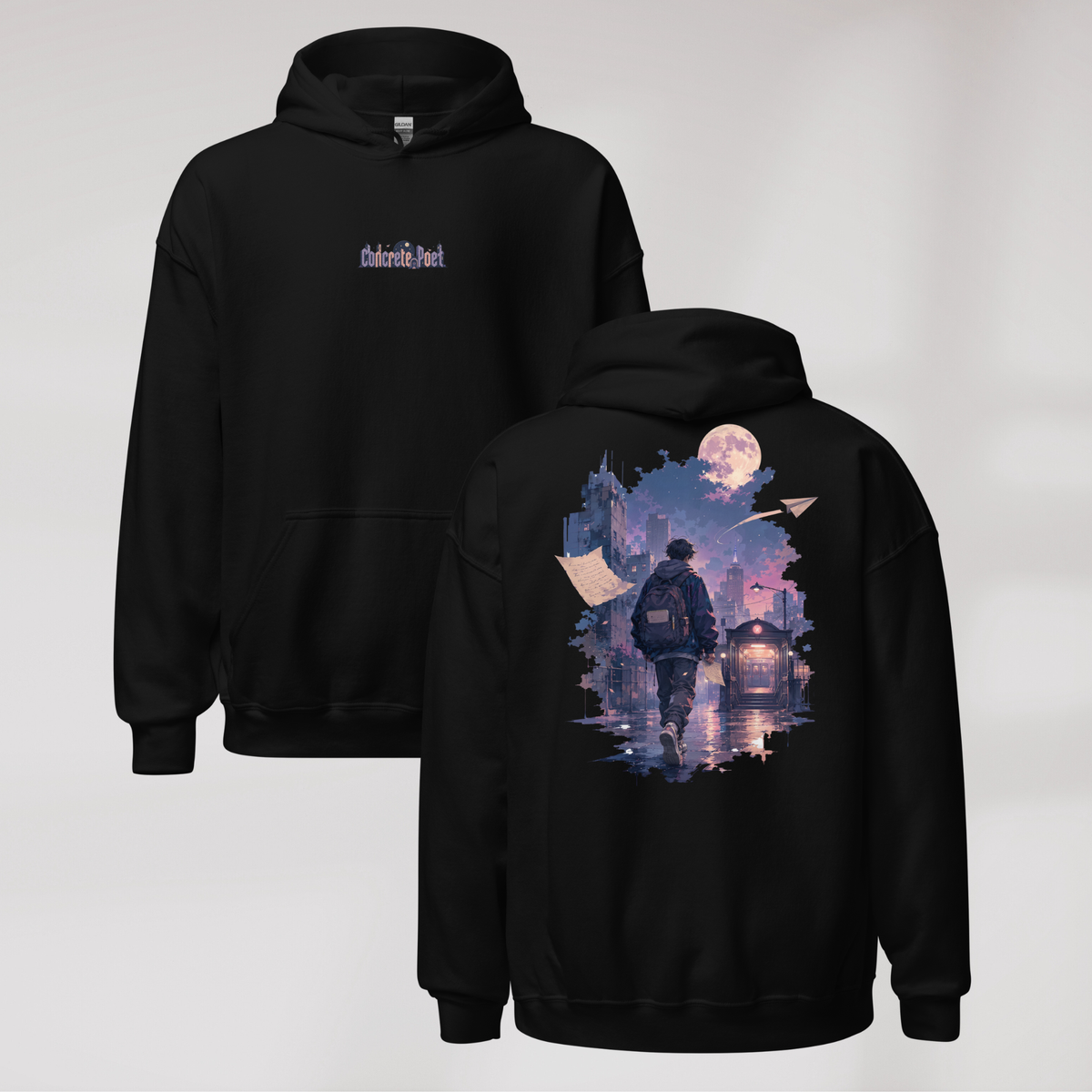 Concrete Poet Hoodie Soft – Farbe Schwarz – Ansicht 1