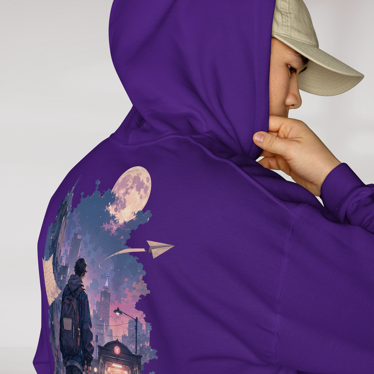 Concrete Poet Hoodie Soft – Farbe Lila – Ansicht 6