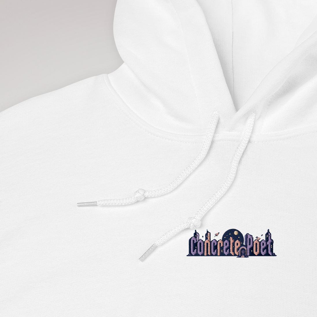 Concrete Poet Hoodie Soft – Farbe Weiß – Ansicht 2