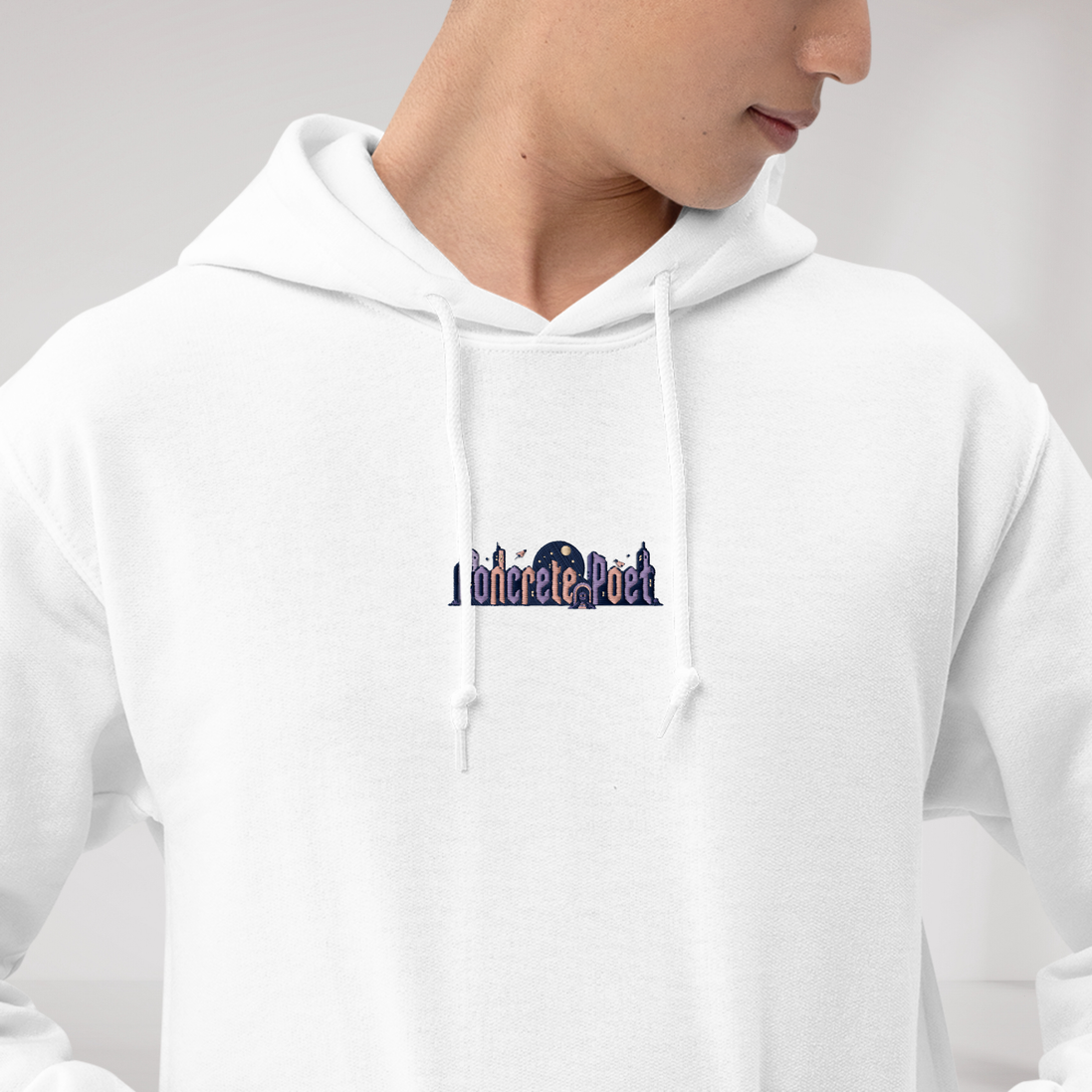 Concrete Poet Hoodie Soft – Farbe Weiß – Ansicht 3