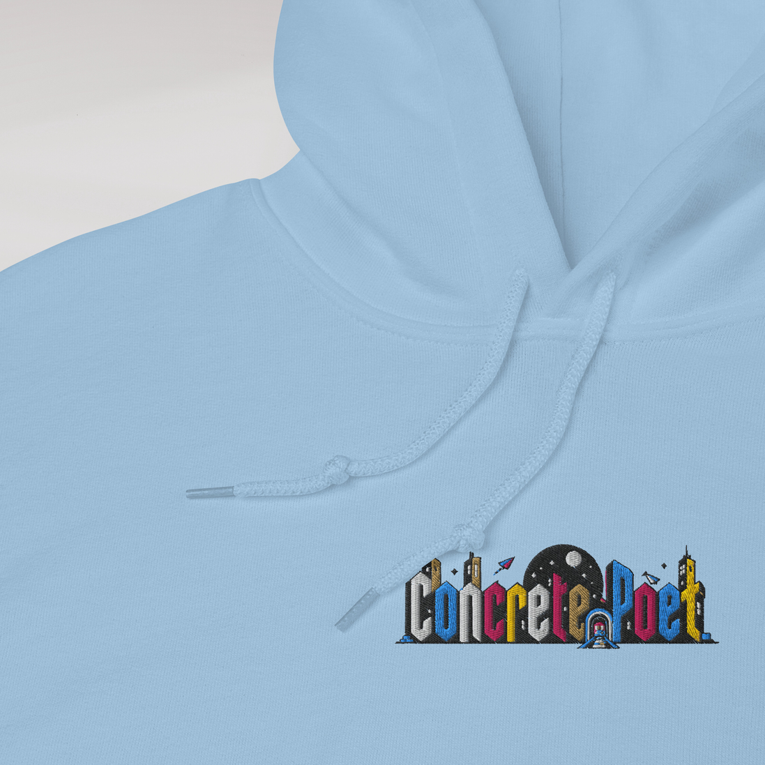 Concrete Poet Hoodie Vibrant (F) – Farbe Hellblau – Ansicht 3