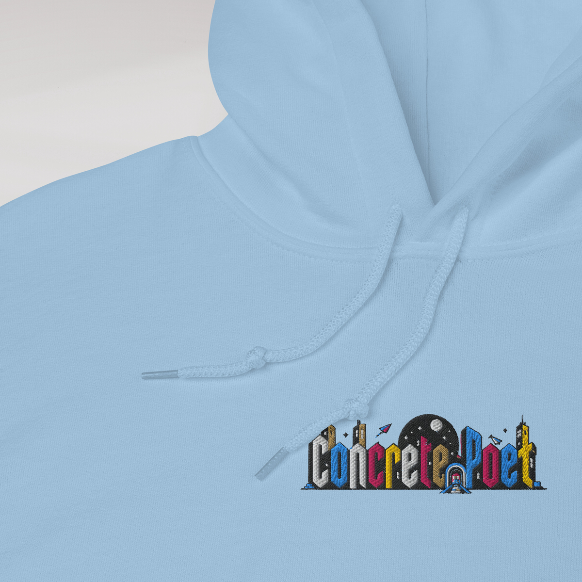 Concrete Poet Hoodie Vibrant (F) – Farbe Hellblau – Ansicht 3