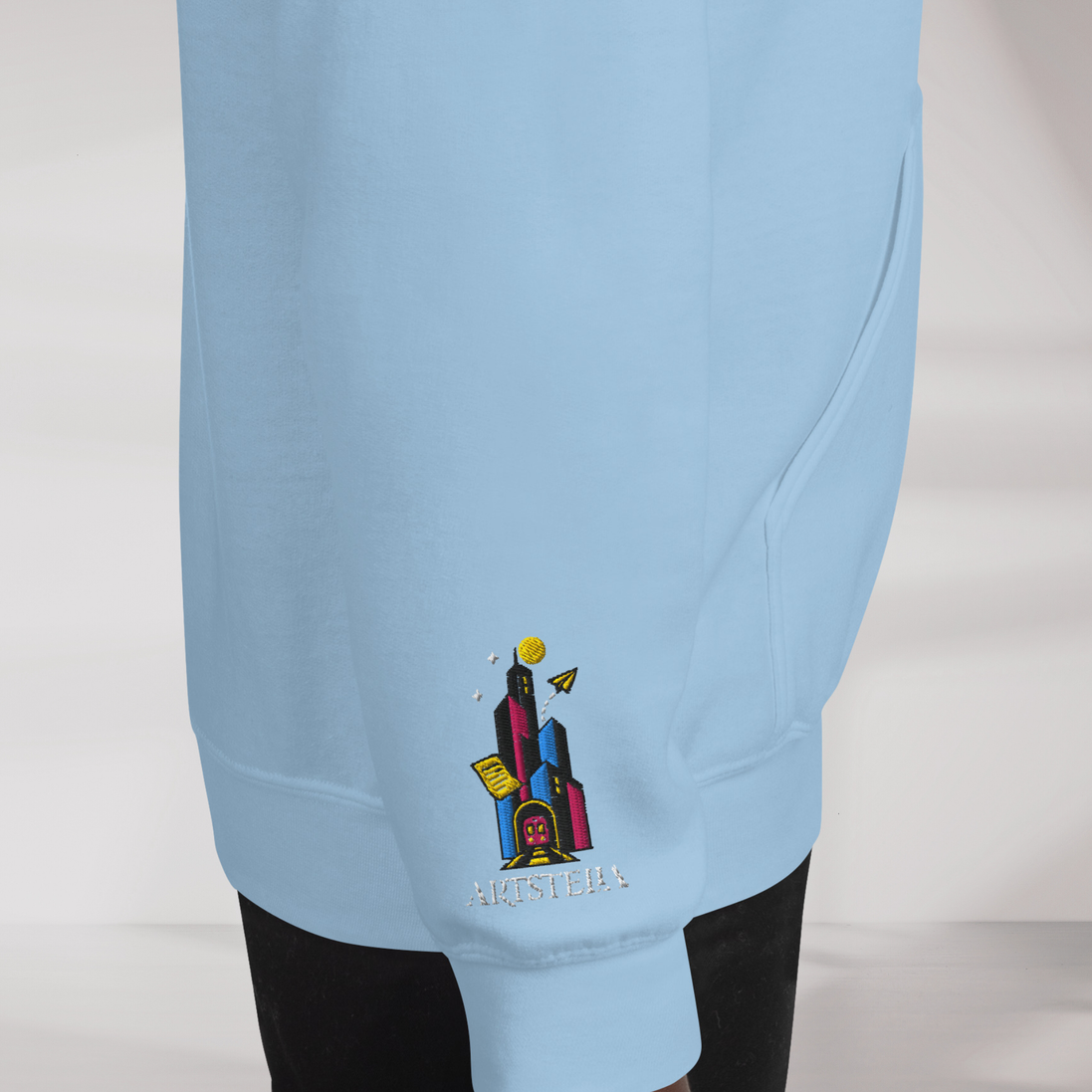 Concrete Poet Hoodie Vibrant (F) – Farbe Hellblau – Ansicht 4