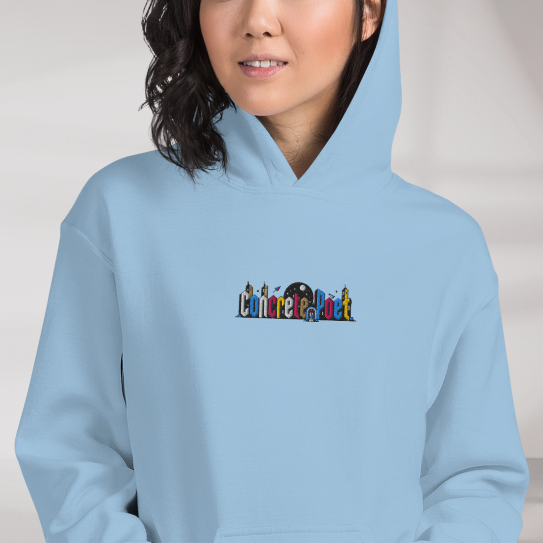 Concrete Poet Hoodie Vibrant (F) – Farbe Hellblau – Ansicht 5