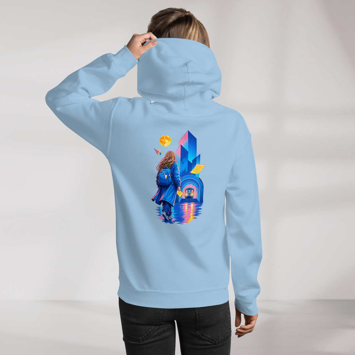 Concrete Poet Hoodie Vibrant (F) – Farbe Hellblau – Ansicht 7