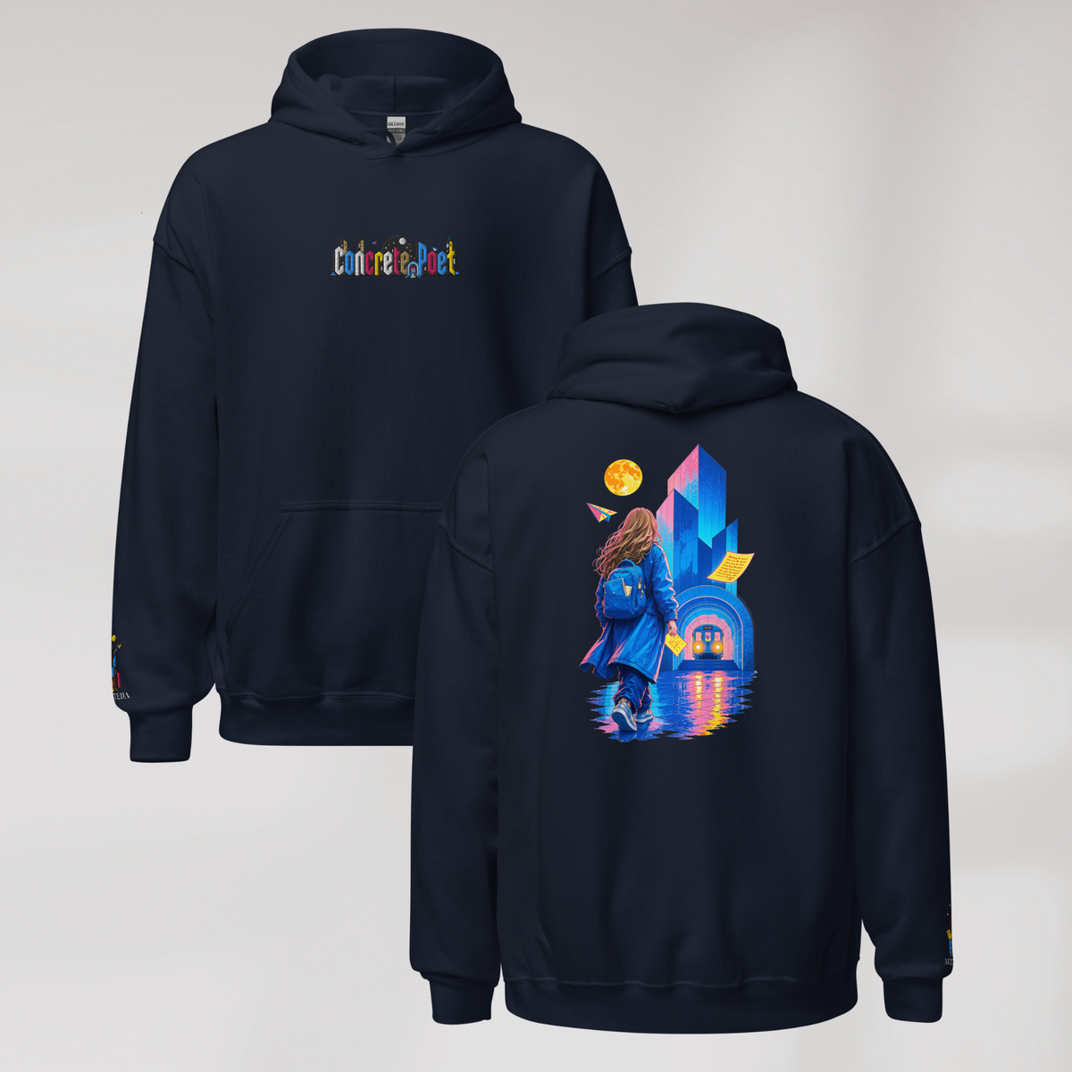 Concrete Poet Hoodie Vibrant (F) – Farbe Navy – Ansicht 1
