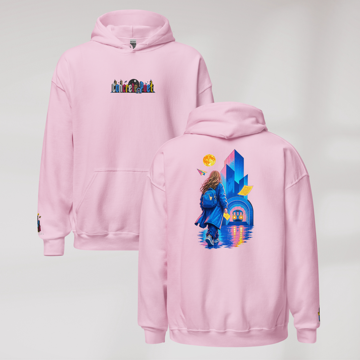 Concrete Poet Hoodie Vibrant (F) – Farbe Pink – Ansicht 1