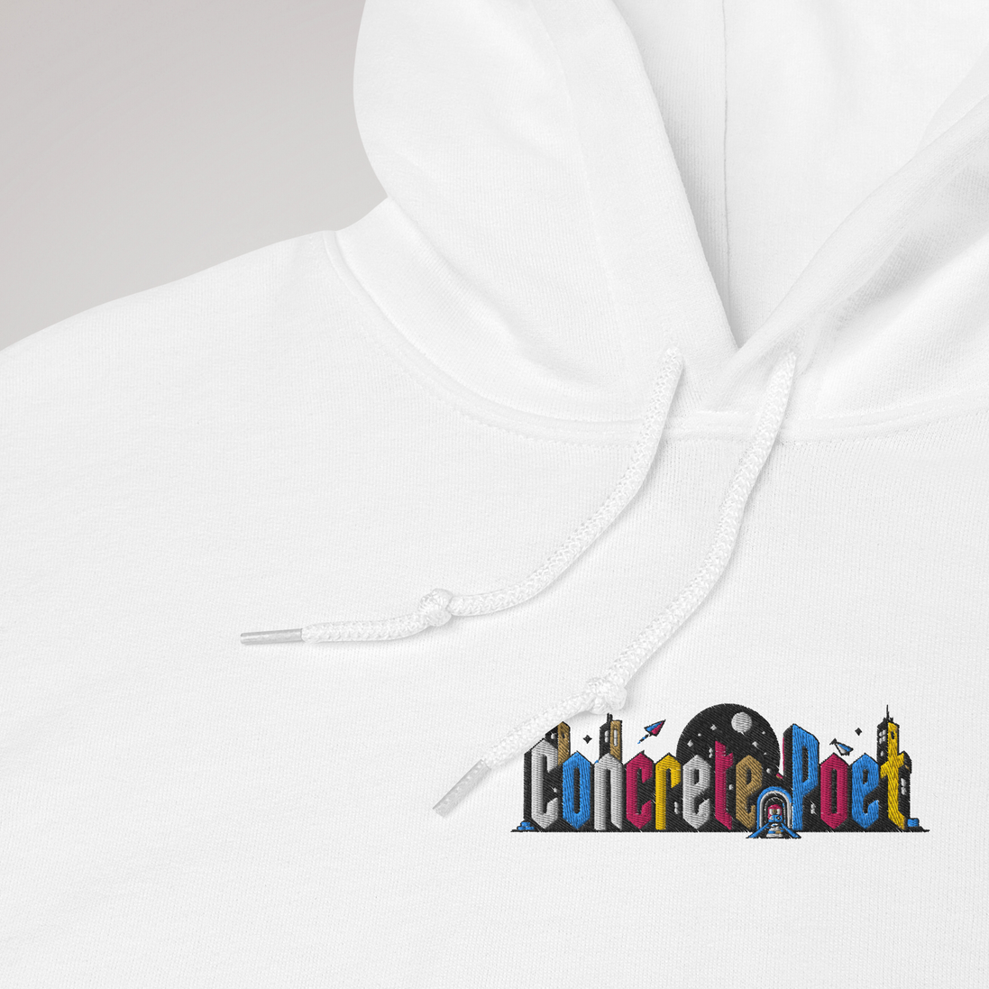 Concrete Poet Hoodie Vibrant (F) – Farbe Weiß – Ansicht 3