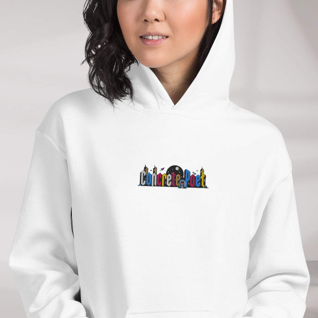 Concrete Poet Hoodie Vibrant (F) – Farbe Weiß – Ansicht 4