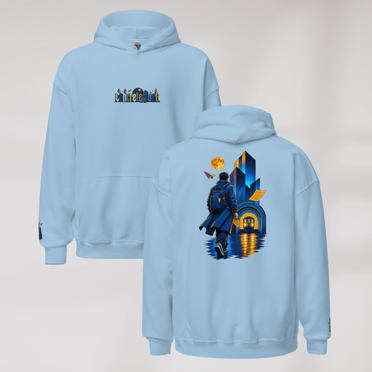 Concrete Poet Hoodie Vibrant (M) – Farbe Hellblau – Ansicht 1