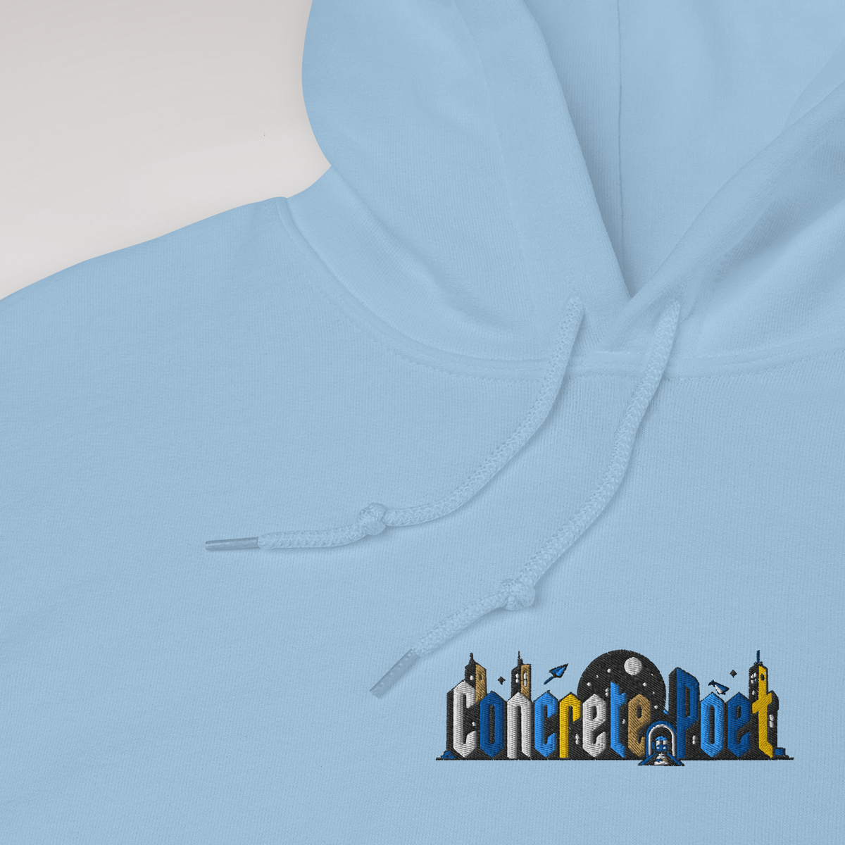 Concrete Poet Hoodie Vibrant (M) – Farbe Hellblau – Ansicht 3