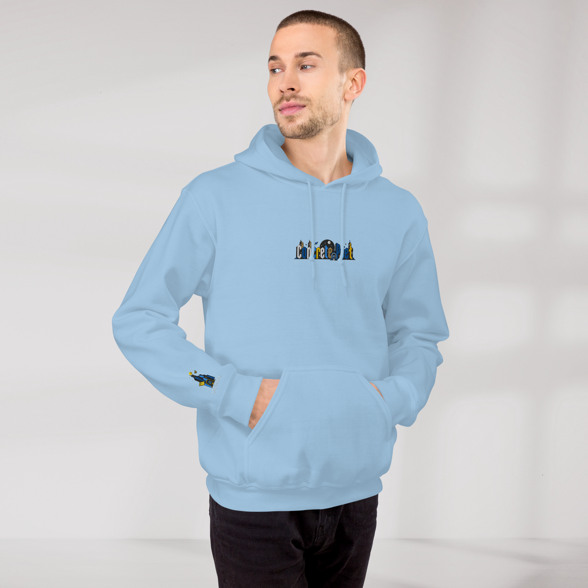 Concrete Poet Hoodie Vibrant (M) – Farbe Hellblau – Ansicht 5