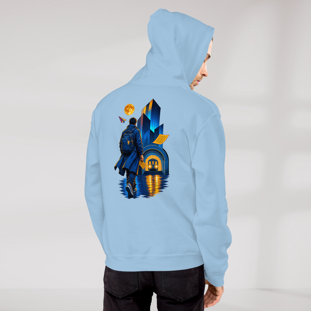 Concrete Poet Hoodie Vibrant (M) – Farbe Hellblau – Ansicht 6