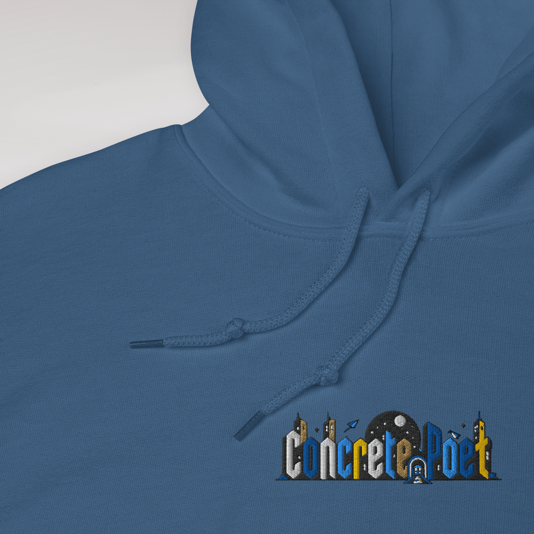Concrete Poet Hoodie Vibrant (M) – Farbe Indigoblau – Ansicht 2