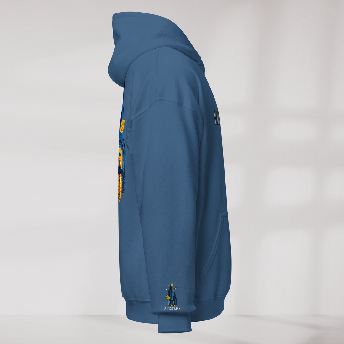 Concrete Poet Hoodie Vibrant (M) – Farbe Indigoblau – Ansicht 3