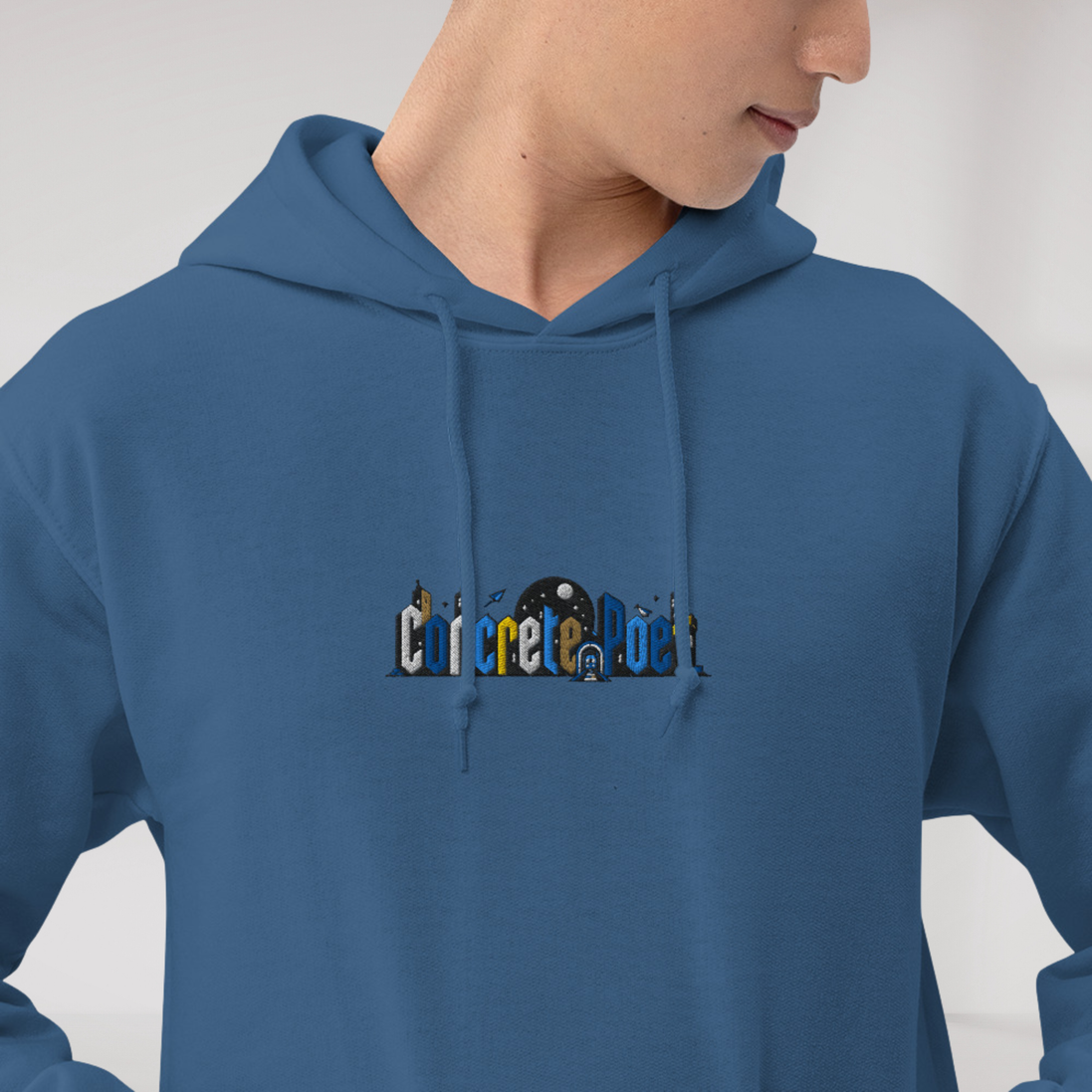 Concrete Poet Hoodie Vibrant (M) – Farbe Indigoblau – Ansicht 4