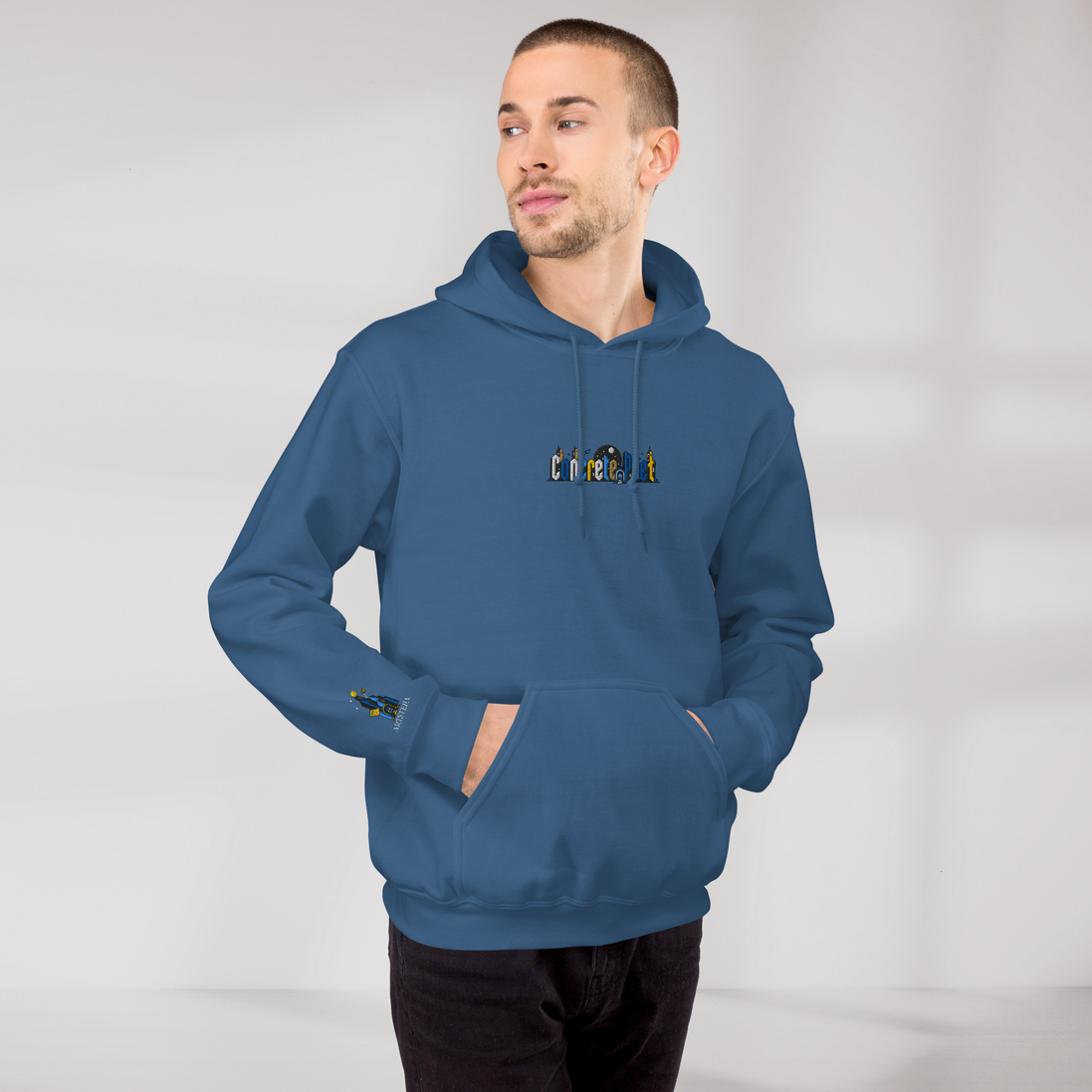 Concrete Poet Hoodie Vibrant (M) – Farbe Indigoblau – Ansicht 7