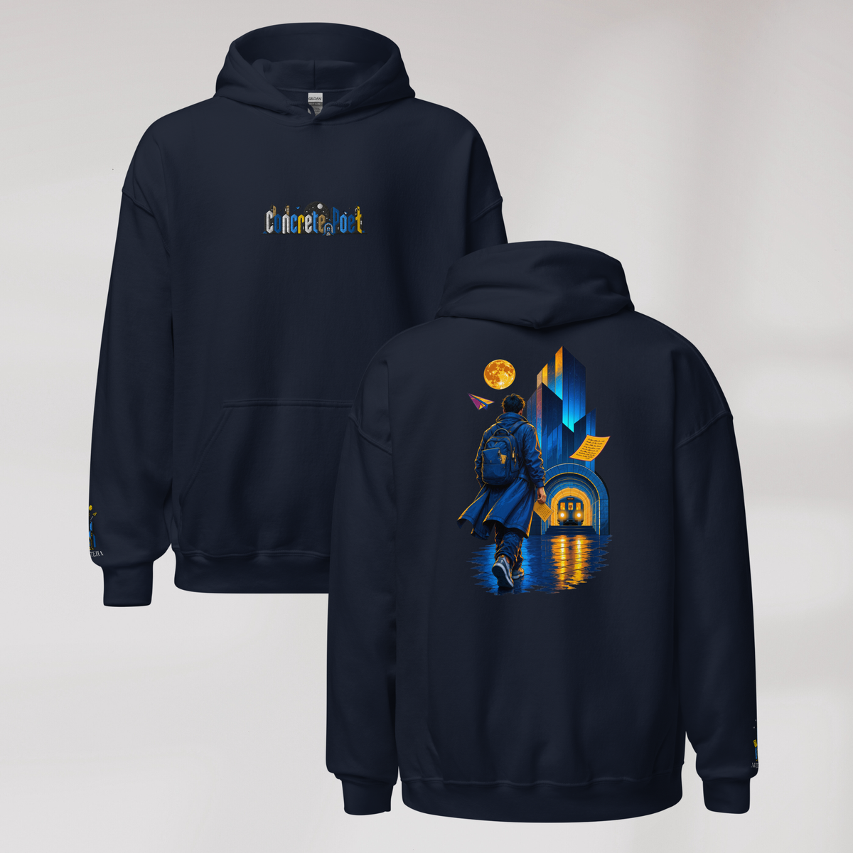 Concrete Poet Hoodie Vibrant (M) – Farbe Navy – Ansicht 1