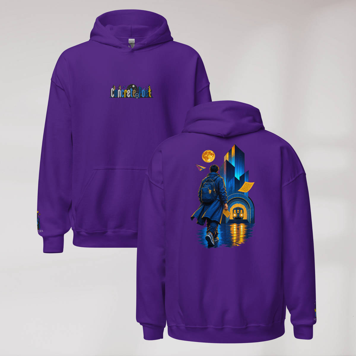 Concrete Poet Hoodie Vibrant (M) – Farbe Lila – Ansicht 1