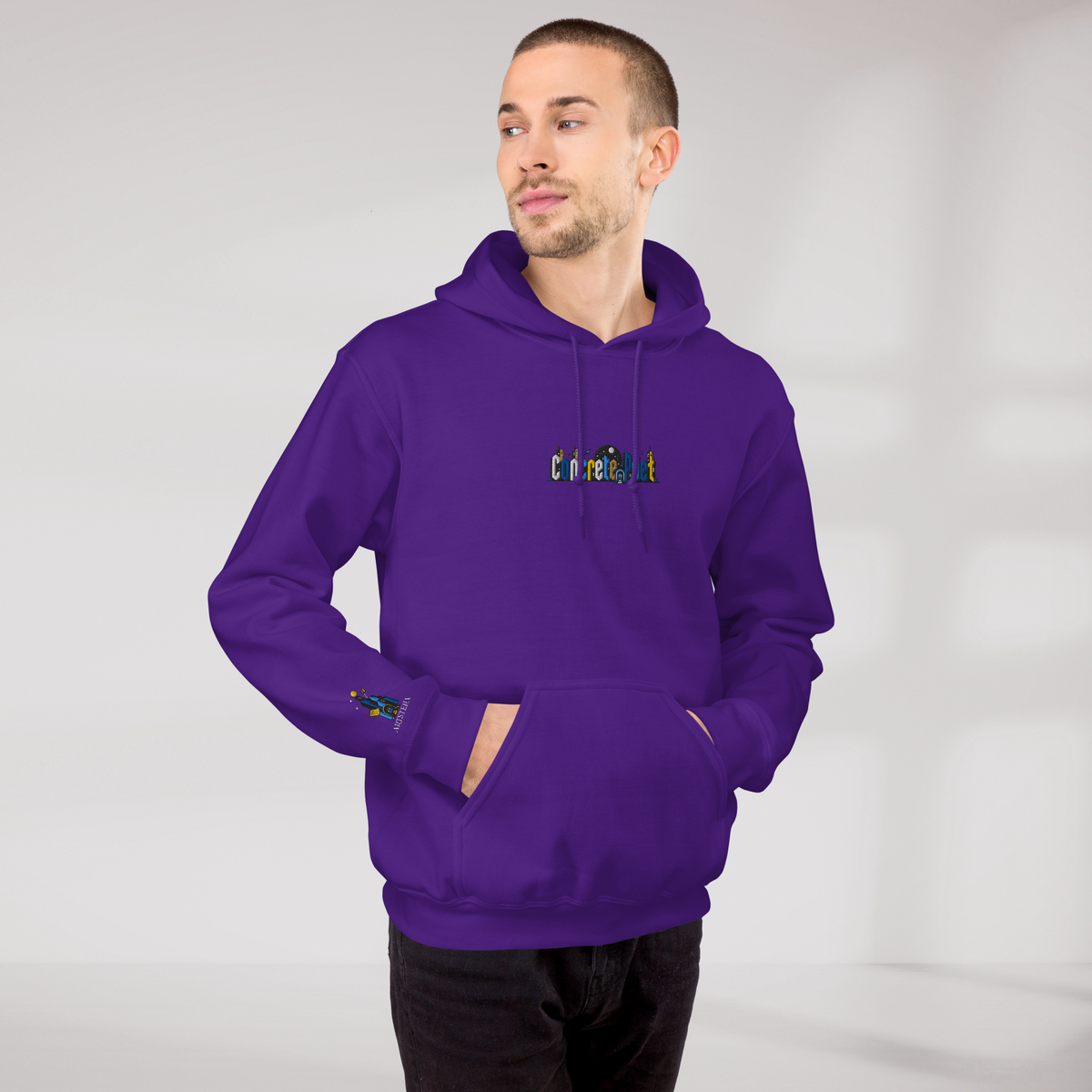 Concrete Poet Hoodie Vibrant (M) – Farbe Lila – Ansicht 6