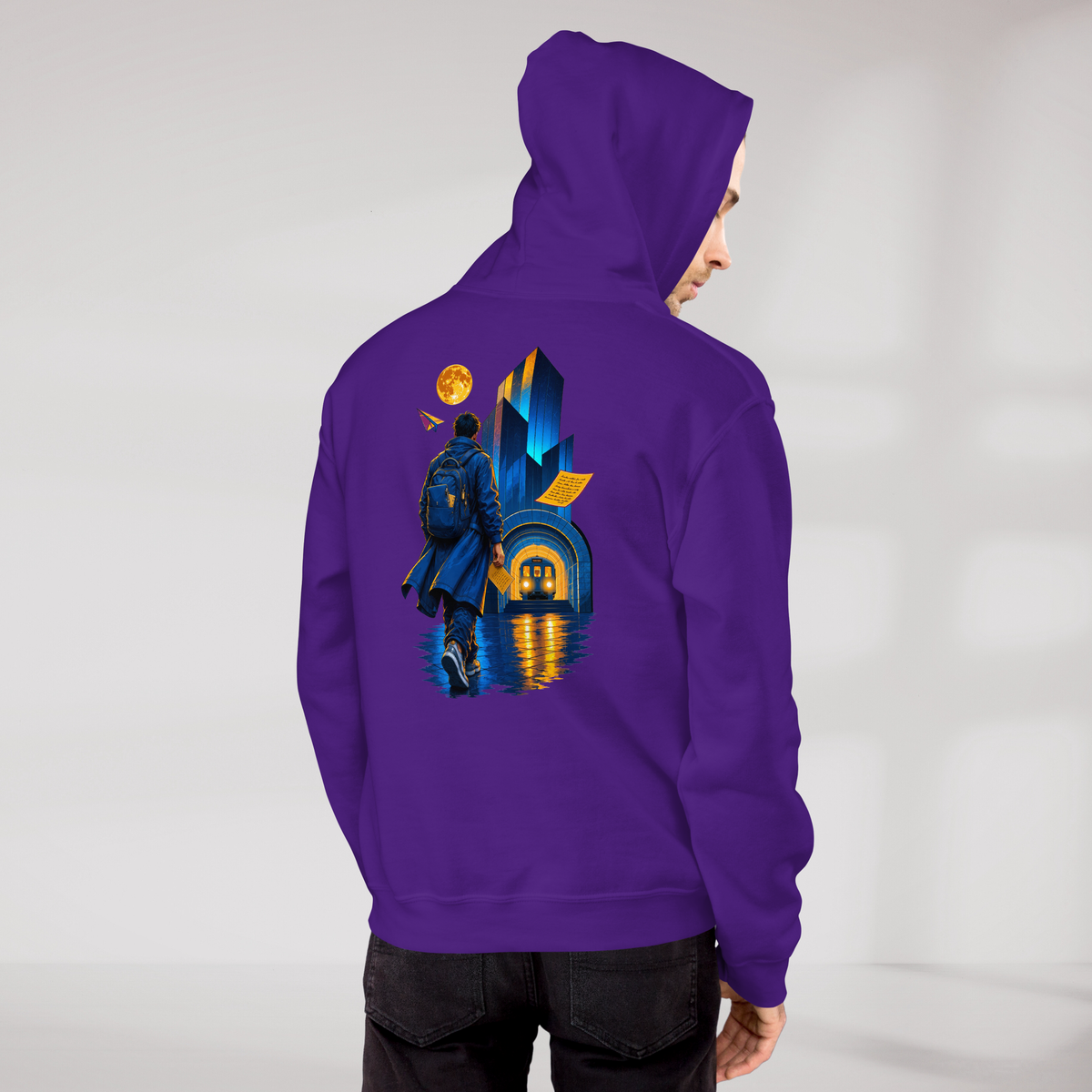 Concrete Poet Hoodie Vibrant (M) – Farbe Lila – Ansicht 7
