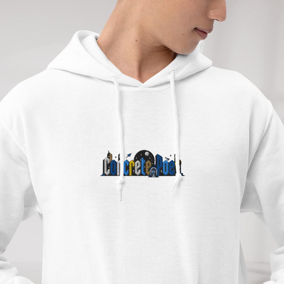 Concrete Poet Hoodie Vibrant (M) – Farbe Weiß – Ansicht 4