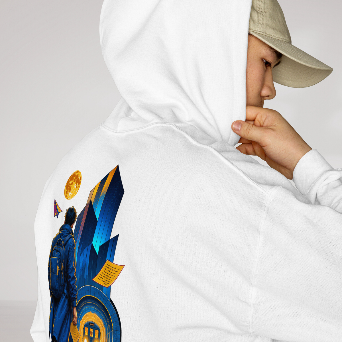 Concrete Poet Hoodie Vibrant (M) – Farbe Weiß – Ansicht 6