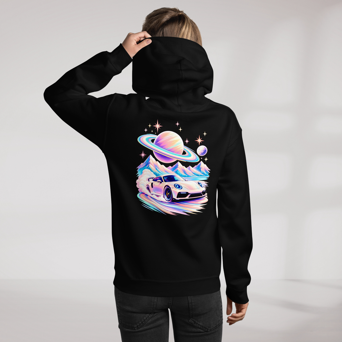 Cosmic Cruiser Hoodie Soft – Farbe Schwarz – Ansicht 10
