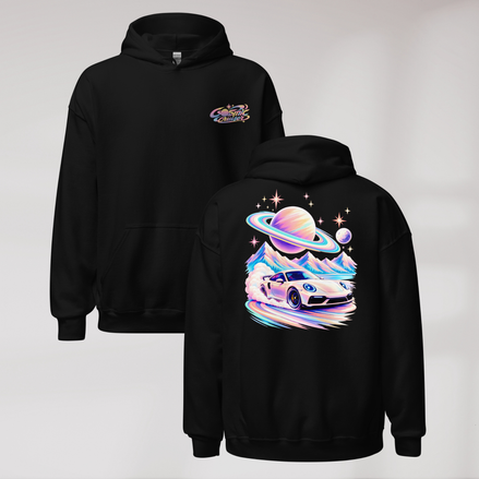 Cosmic Cruiser Hoodie Soft – Farbe Schwarz – Ansicht 1