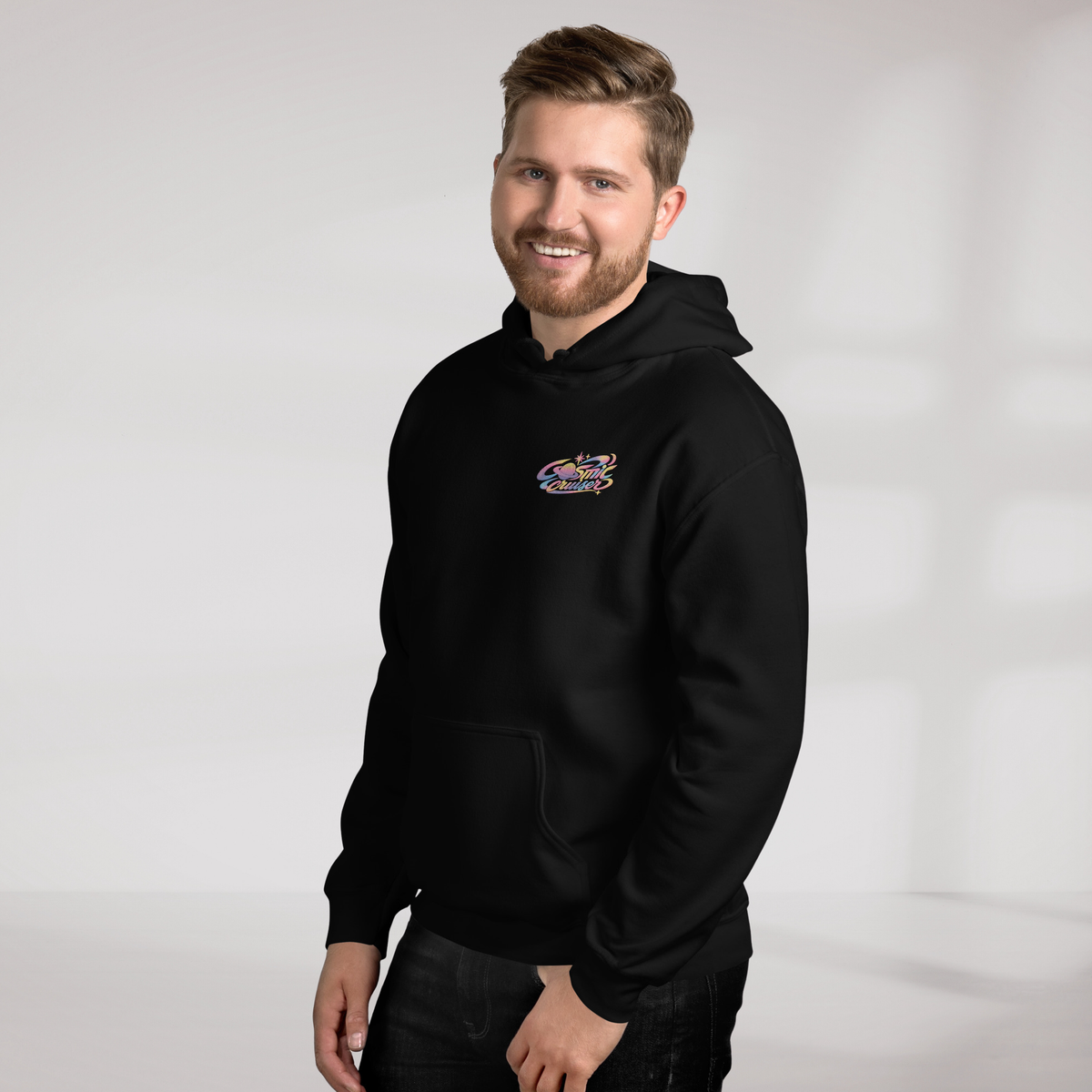 Cosmic Cruiser Hoodie Soft – Farbe Schwarz – Ansicht 7