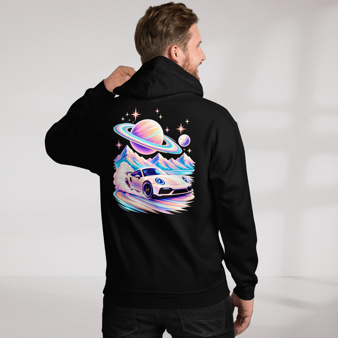 Cosmic Cruiser Hoodie Soft – Farbe Schwarz – Ansicht 8