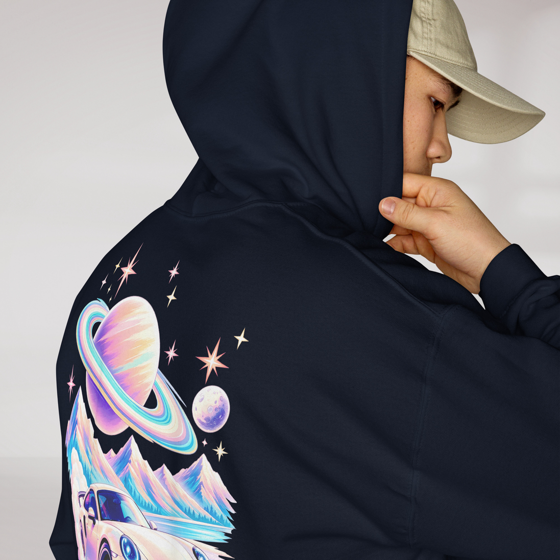 Cosmic Cruiser Hoodie Soft – Farbe Navy – Ansicht 4