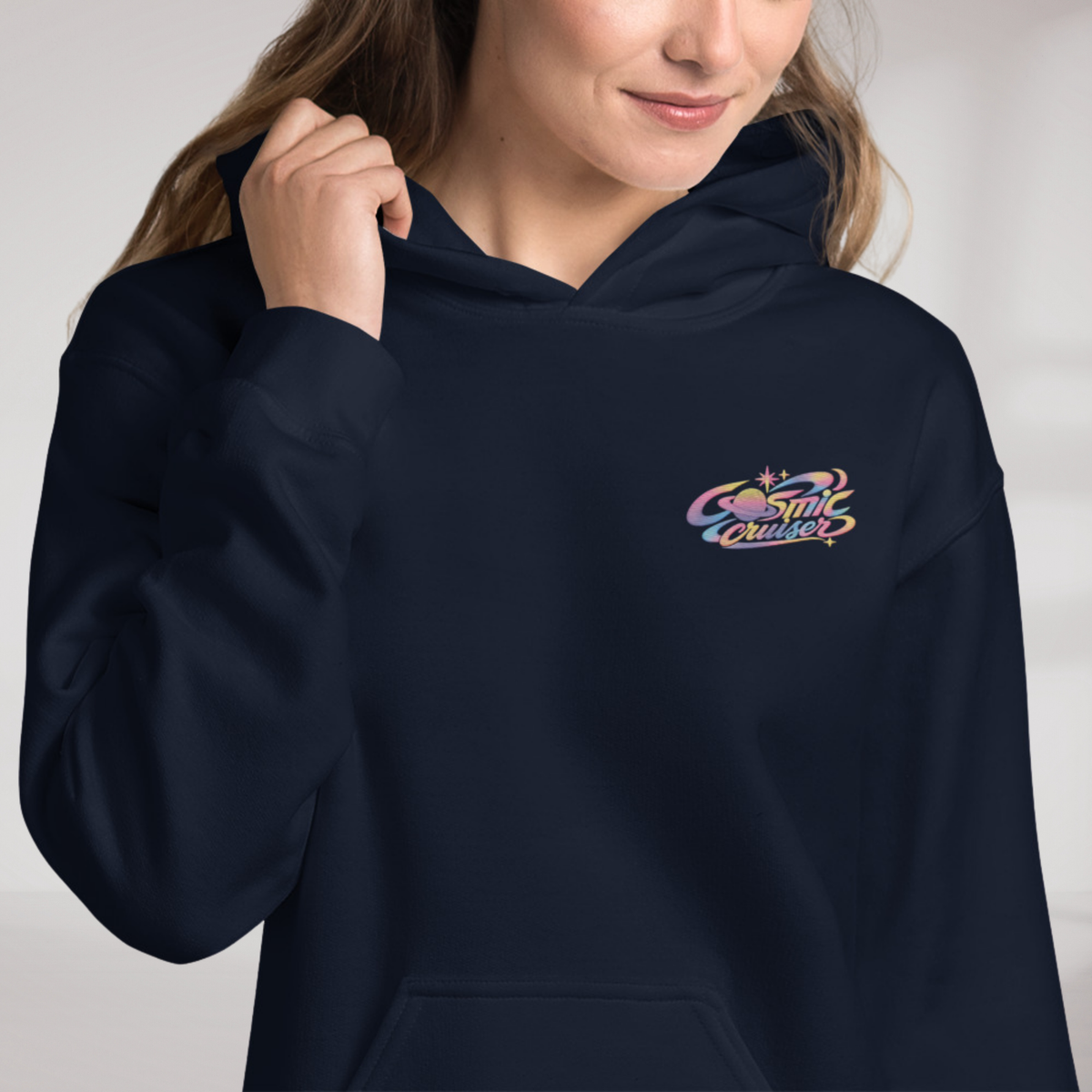 Cosmic Cruiser Hoodie Soft – Farbe Navy – Ansicht 6
