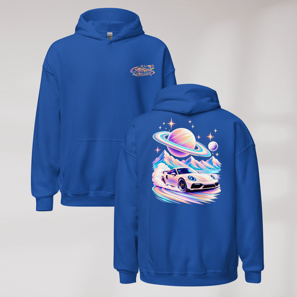 Cosmic Cruiser Hoodie Soft – Farbe Royalblau – Ansicht 1