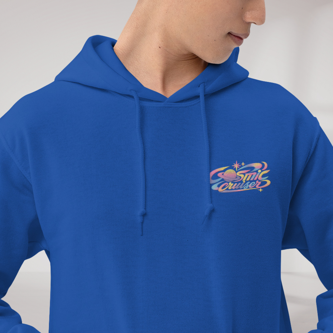 Cosmic Cruiser Hoodie Soft – Farbe Royalblau – Ansicht 3