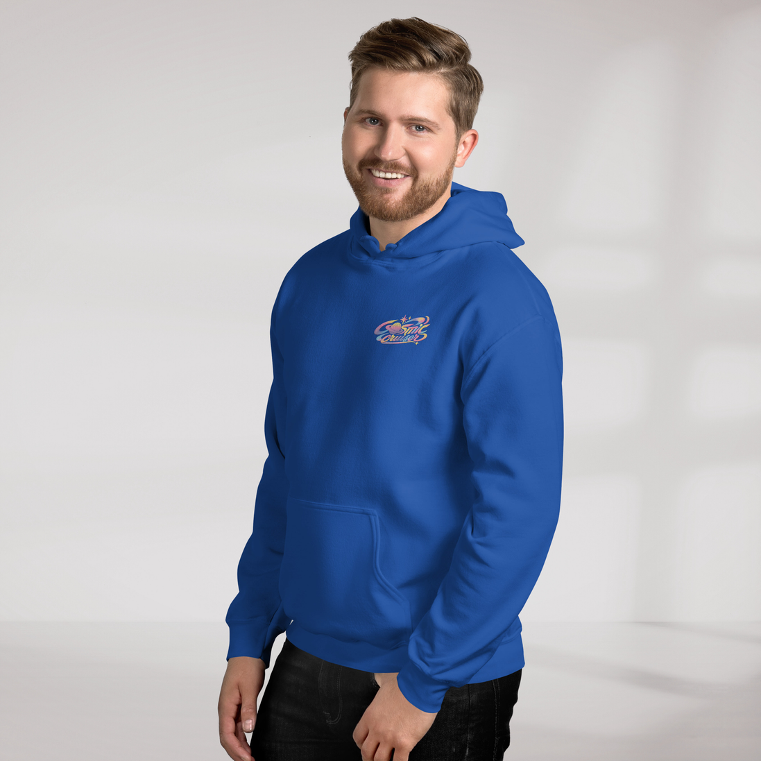 Cosmic Cruiser Hoodie Soft – Farbe Royalblau – Ansicht 7