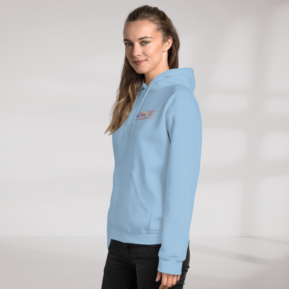 Cosmic Cruiser Hoodie Soft – Farbe Hellblau – Ansicht 7