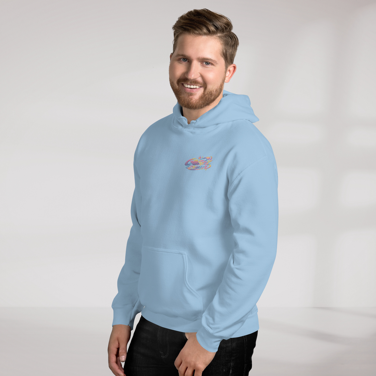 Cosmic Cruiser Hoodie Soft – Farbe Hellblau – Ansicht 9
